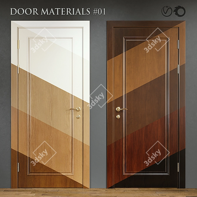 10 Wooden Door Materials 3D model image 1