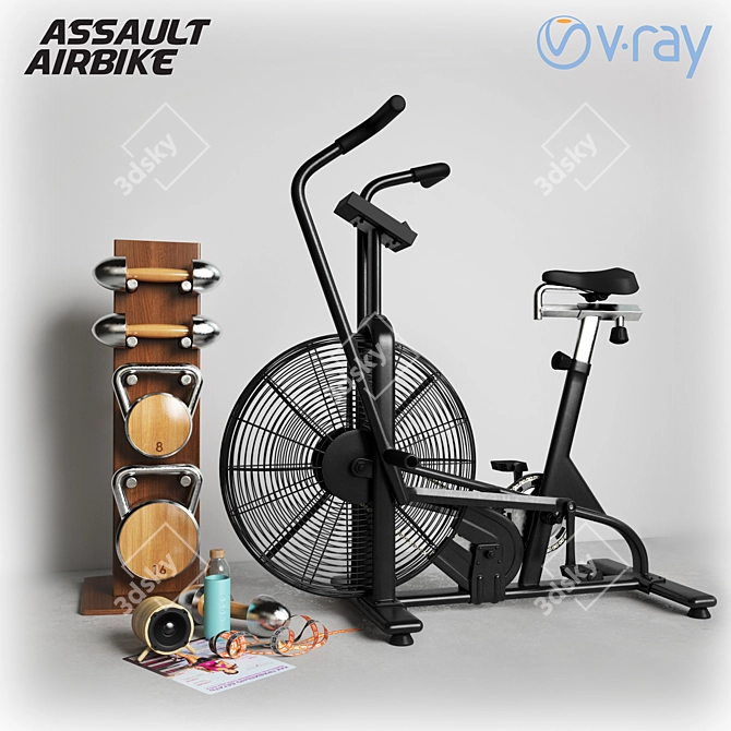 Title: Air Resistance Exercise Bike 3D model image 1