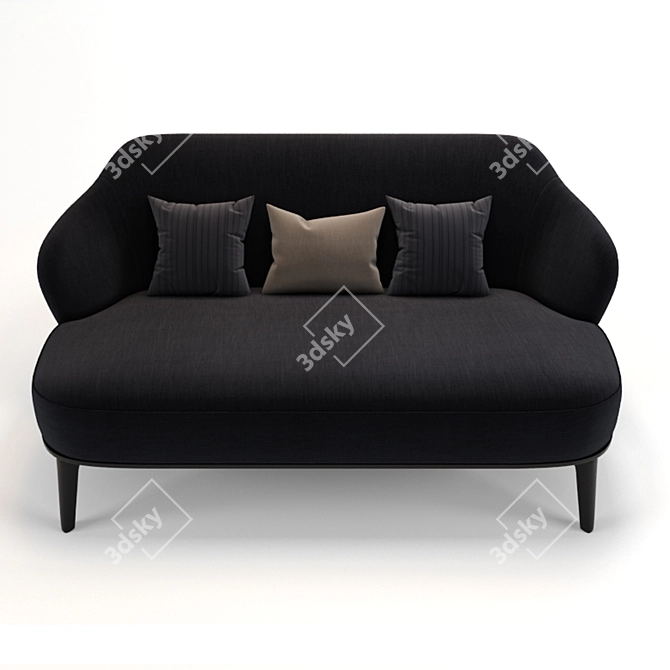 Contemporary Armless Sofa: Leslie Minotti 3D model image 2