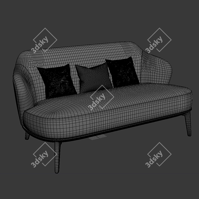 Contemporary Armless Sofa: Leslie Minotti 3D model image 3