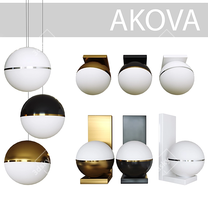 Refined AKOVA Pendant & Wall 3D model image 1