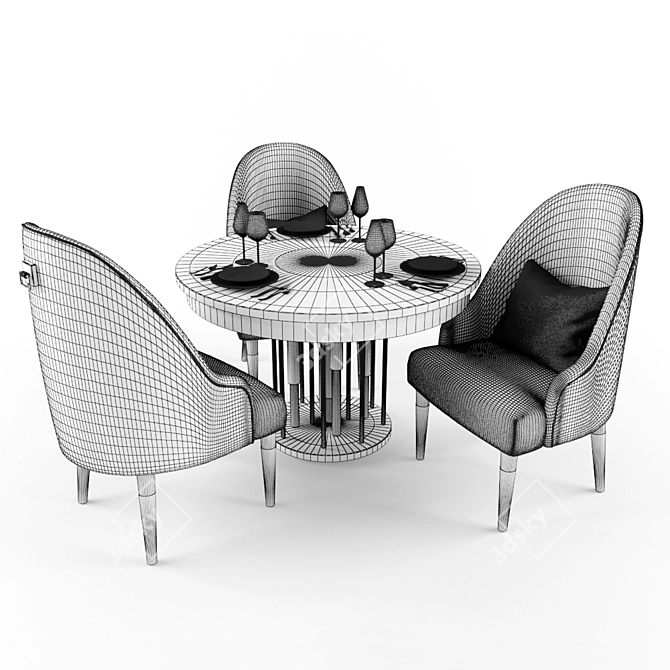 Versatile Home Dining Set 3D model image 3