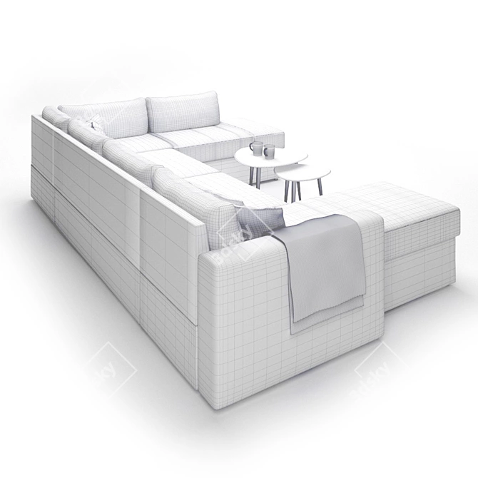 Modern Mariager Sofa: Spacious & Stylish 3D model image 3