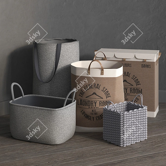 Realistic 3D Baskets 2: High Quality & Ready for V-Ray 3.40 3D model image 1