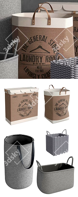 Realistic 3D Baskets 2: High Quality & Ready for V-Ray 3.40 3D model image 2