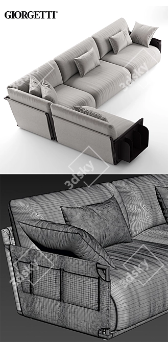 Elegante Giorgetti Adam Sofa 3D model image 3