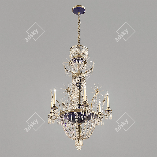 Crystal Starburst Chandelier 3D model image 1