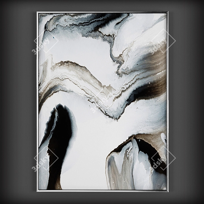 Elegant Marbled Wall Art Prints 3D model image 2