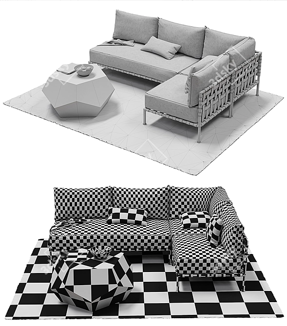 Luxury Flynn Lounge Collection 3D model image 3