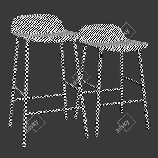 Sleek Form Stools: Versatile Seating 3D model image 2