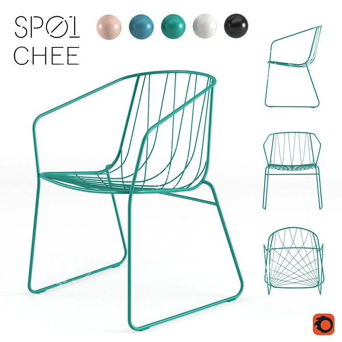 Chee Outdoor Chair with Armrests 3D model image 1