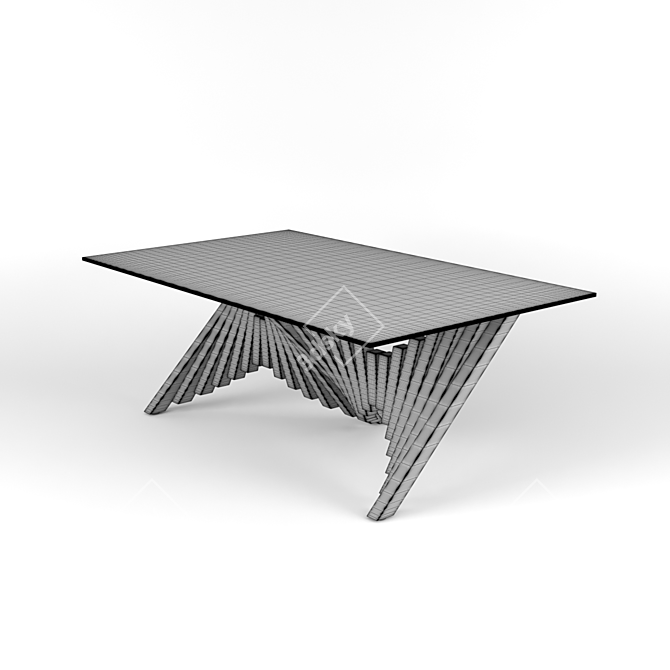 Sleek Steel Glass Coffee Table 3D model image 3