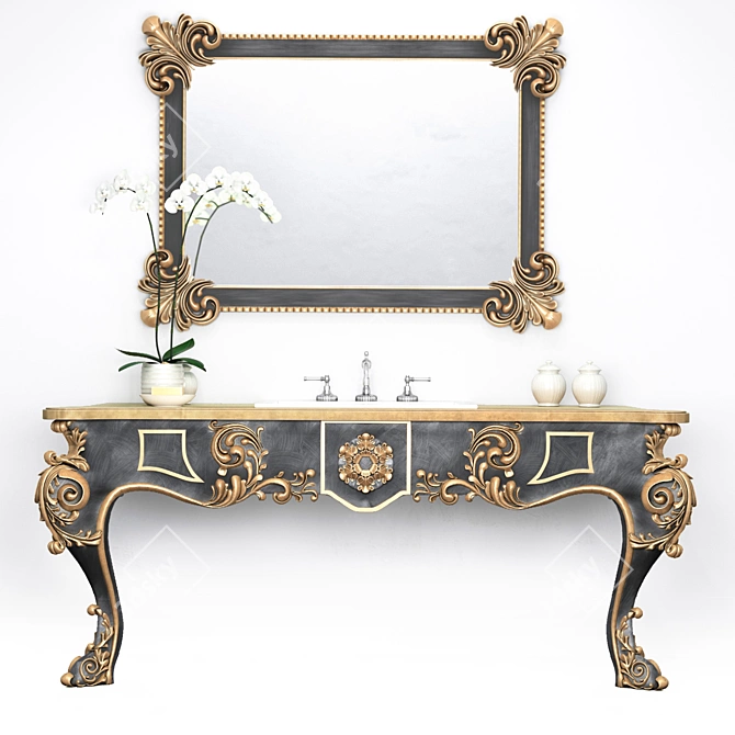 Zelio Bagno Console: Art-Deco Glamour 3D model image 1