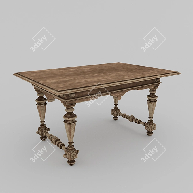 Vintage Classic Table with Distressed Finish 3D model image 1