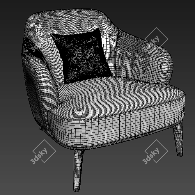 Elegant Leslie Armchairs by Minotti 3D model image 2