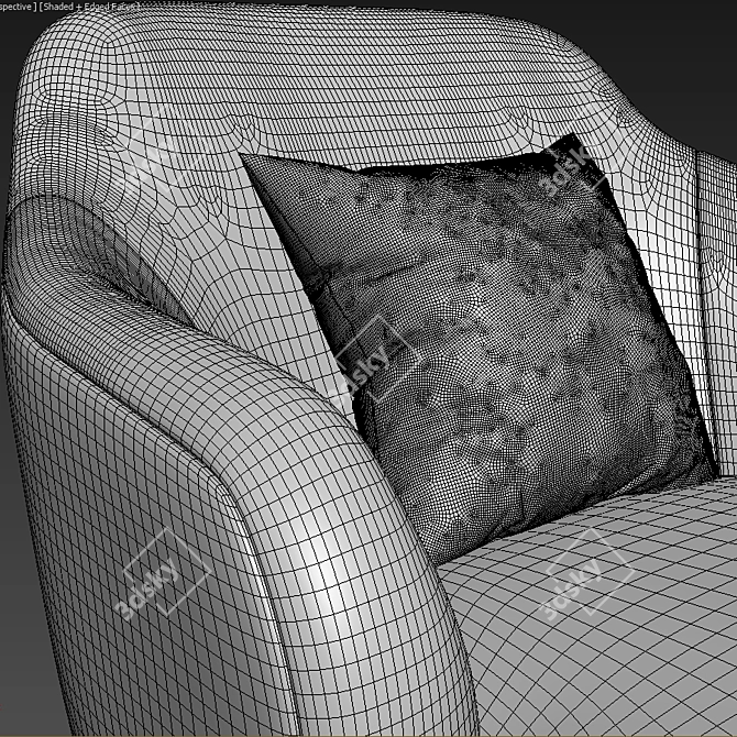 Elegant Leslie Armchairs by Minotti 3D model image 3