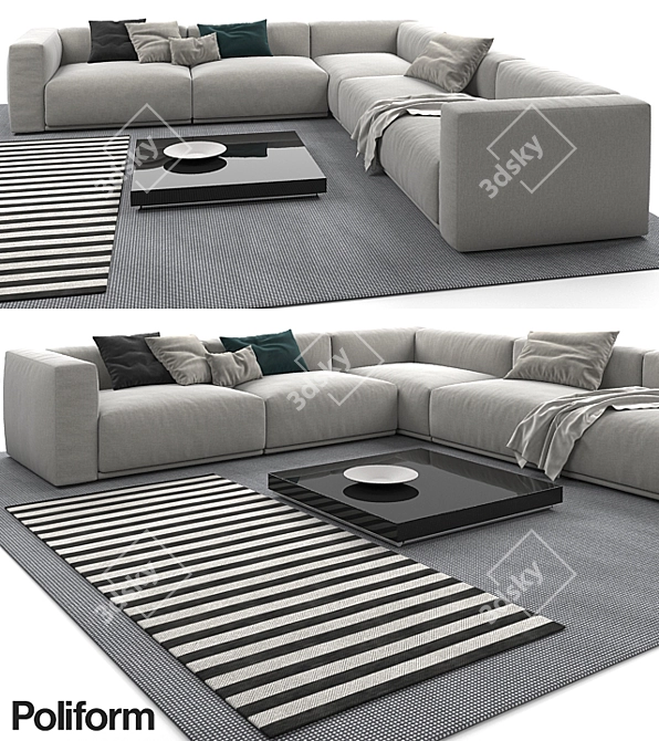 Modern Poliform Bolton Sofa: Elegant and Comfortable 3D model image 2