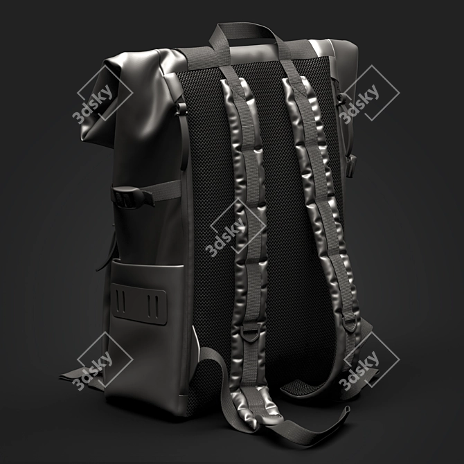 Urban Rolltop Backpack - Sleek and Stylish 3D model image 2