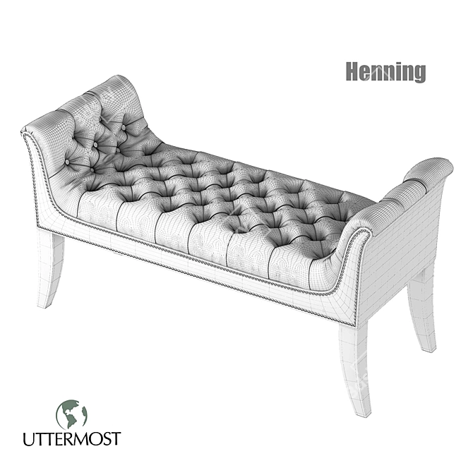 Elegant Henning Bench: Sophisticated Design 3D model image 2