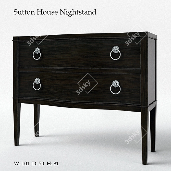 Elegant Sutton Nightstand by Bernhardt 3D model image 1