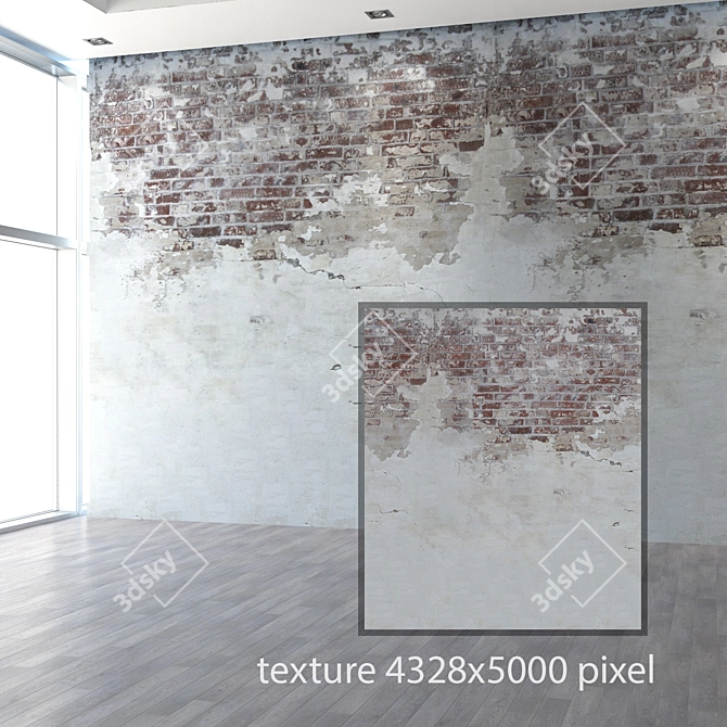 Rustic Loft Wall Panel 3D model image 2