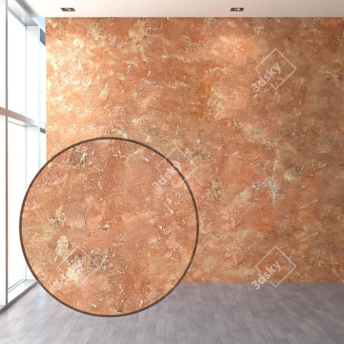 Embossed Plaster: Seamless Decorative Texture 3D model image 1