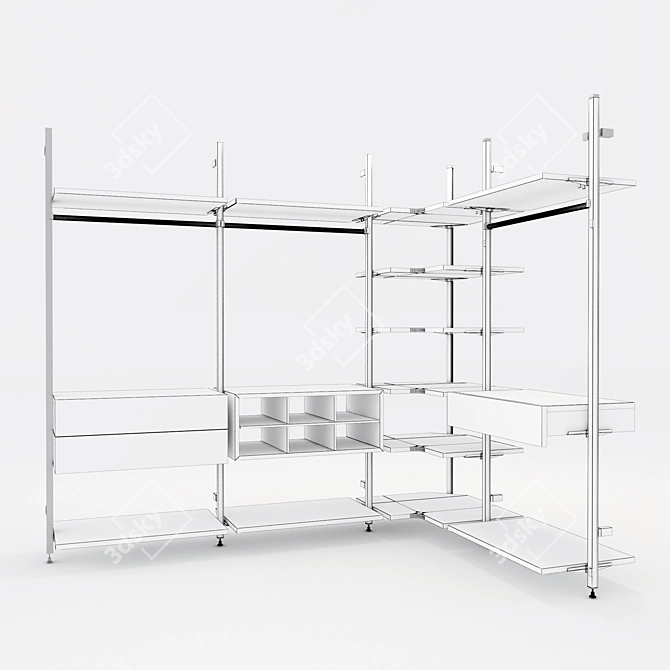 Versatile Uno Silver Wardrobe by Raumplus 3D model image 2