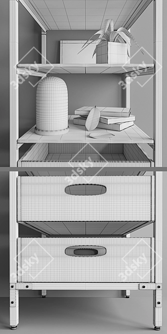Versatile Ikea Vebered Storage Set 3D model image 3