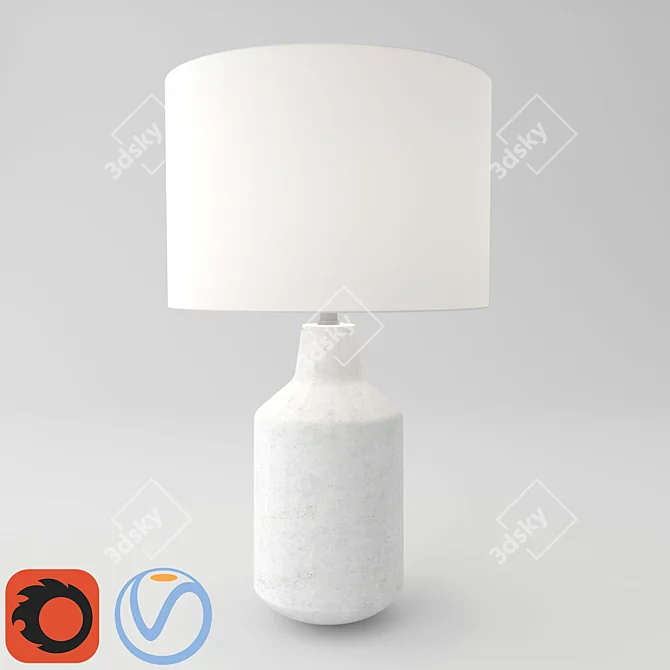 Elegant White Orine Table Lamp 3D model image 1