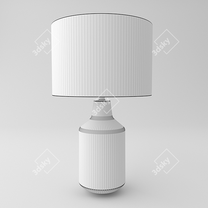 Elegant White Orine Table Lamp 3D model image 2