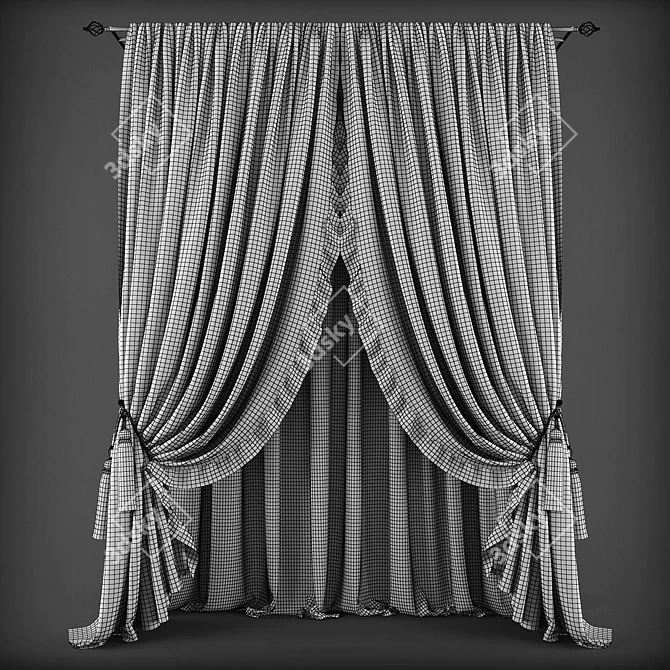 Classic Style Curtains 3D model image 2