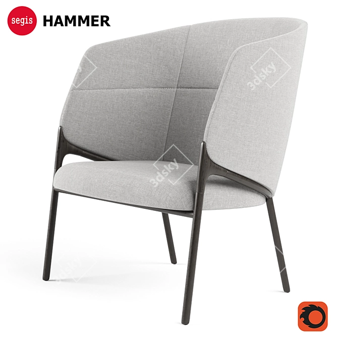 Segis Hammer | High-Back Easy Chair  3D model image 1