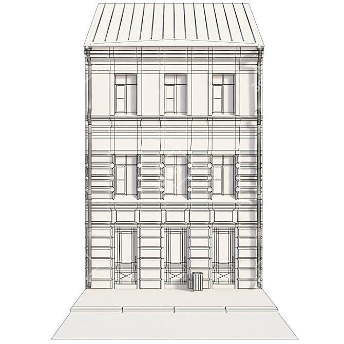 Historic Building Facade: Vray-ready, Low-poly 3D model image 2