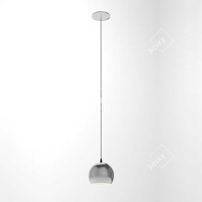 Elegant LED Chrome Pendant 3D model image 1