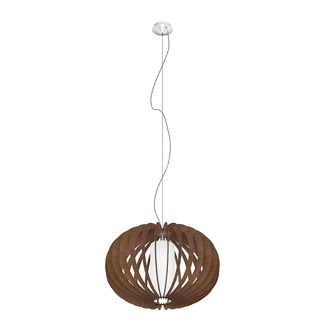 Stellato Suspension: Elegant Wood and Glass Pendant 3D model image 1