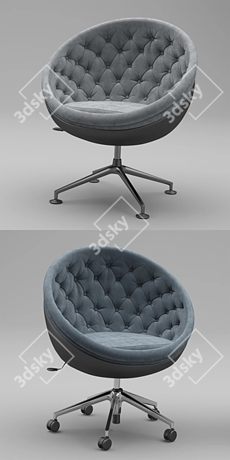 Elegant Swivel Armchair 3D model image 2