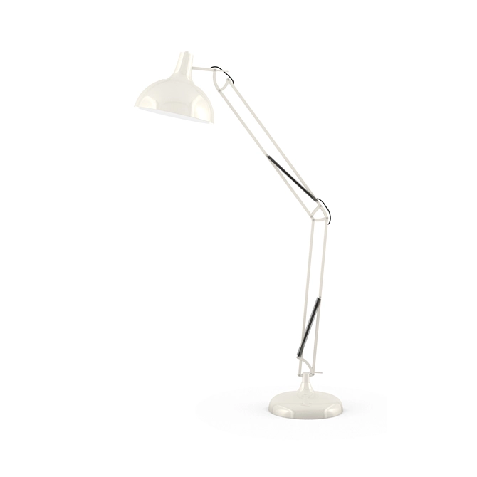 Modern Steel White Floor Lamp 3D model image 1