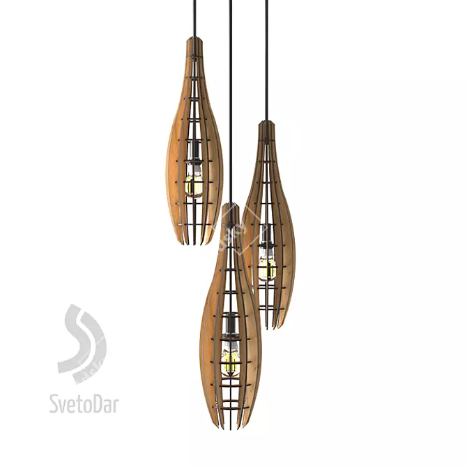 Ethnic-inspired Barracuda Pendant Light 3D model image 1