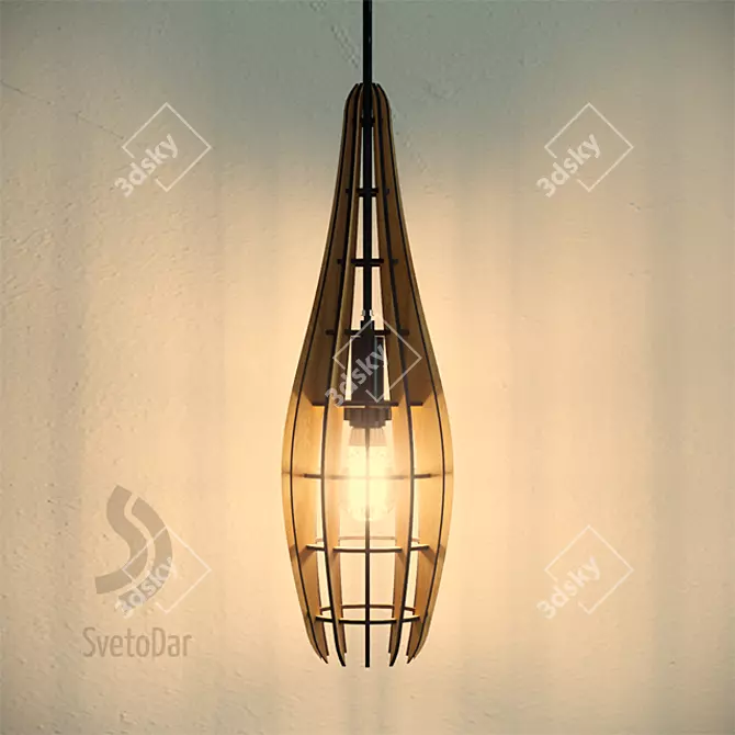 Ethnic-inspired Barracuda Pendant Light 3D model image 3