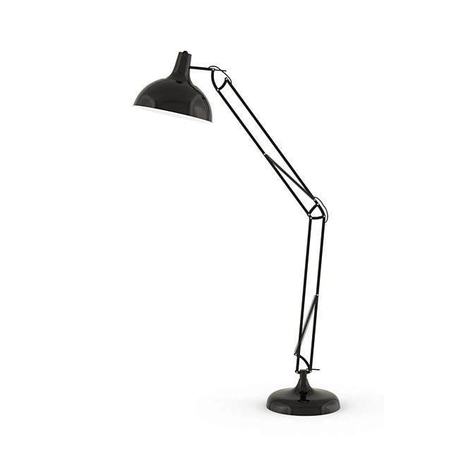 Modern Steel Black Floor Lamp 3D model image 1