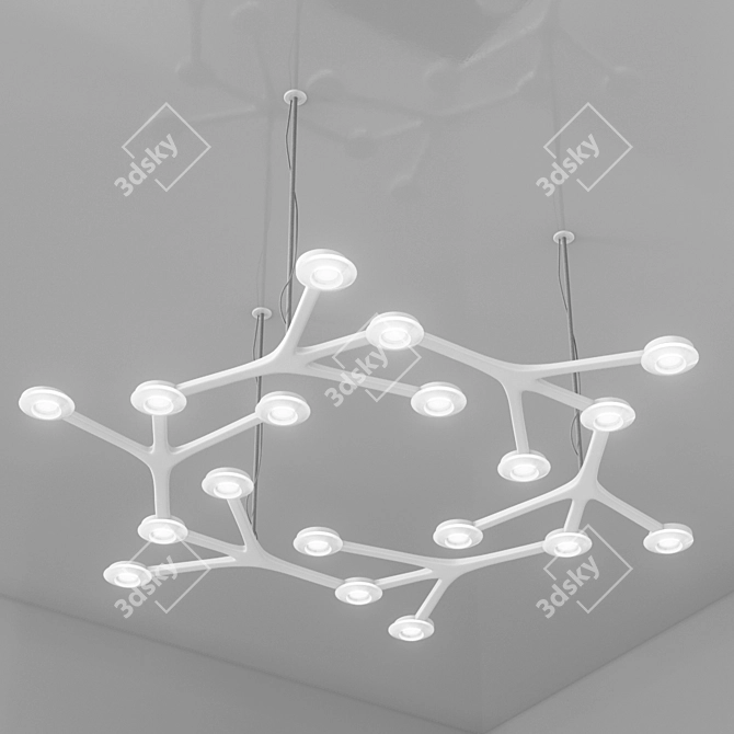 Led Net Circolare Suspension Chandelier 3D model image 1