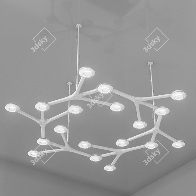 Led Net Circolare Suspension Chandelier 3D model image 2