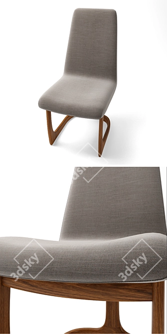 Modern T-Back Dining Side Chair - VK 120 3D model image 2