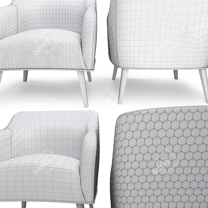 LaForma Lobby: Stylish Studded Armchair from Spain 3D model image 3