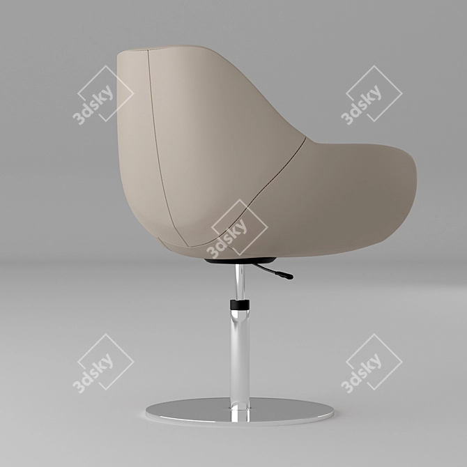 Elegant Beige Leather Office Chair 3D model image 2