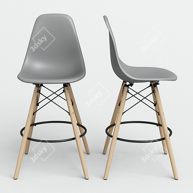 Eames Style DSW Bar Chair | 50x50x106 cm 3D model image 1