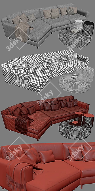 La Cidivina Manhattan L-Shape Sofa 3D model image 3