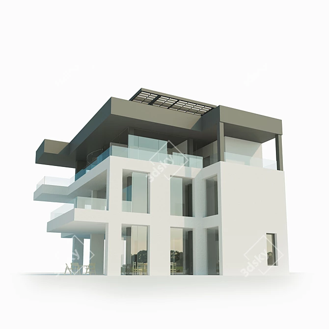 Modern Style Residential House 3D model image 2