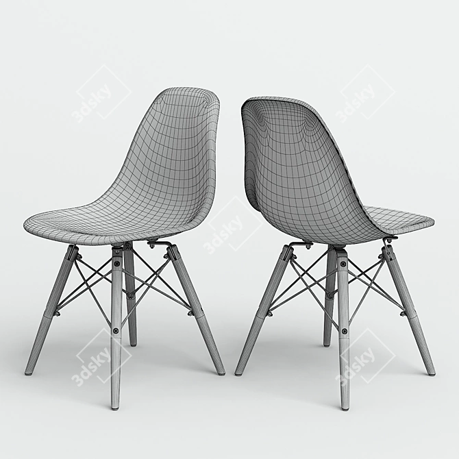 Elegant Eames-style Chair, 46x46x81 cm 3D model image 2