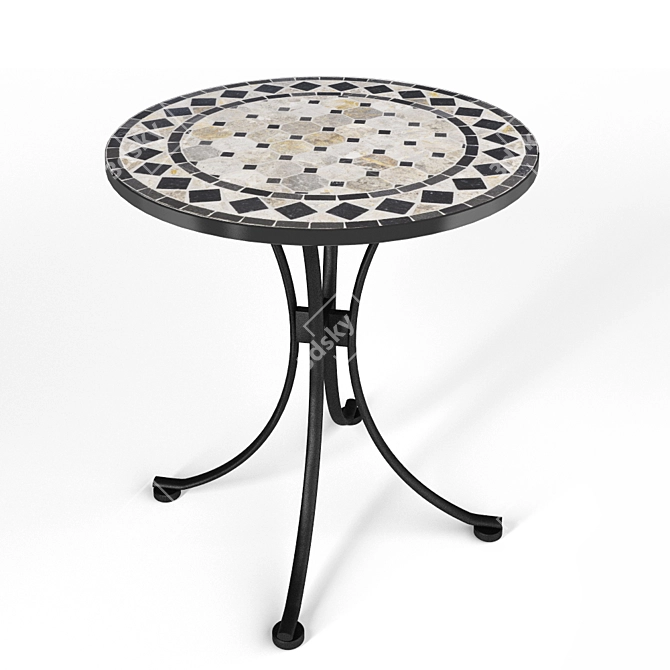 Elegant Marble Bistro Table 3D model image 1